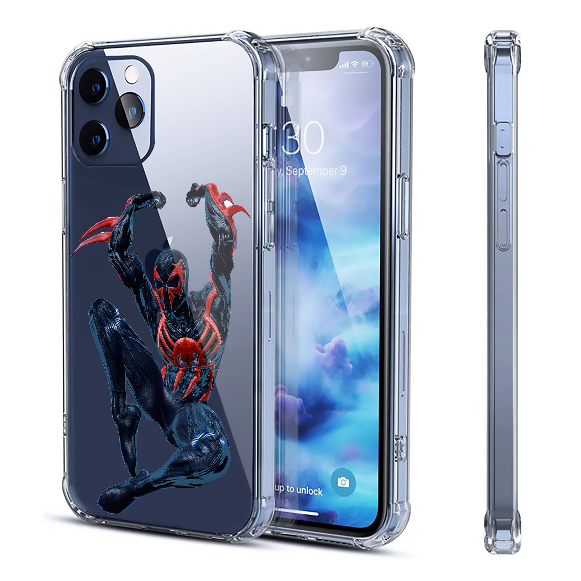 （画像用） Spider Man スパイダーマン 【iPhone 12シリーズ対応】透明スマホケース（クリアソフトケース）